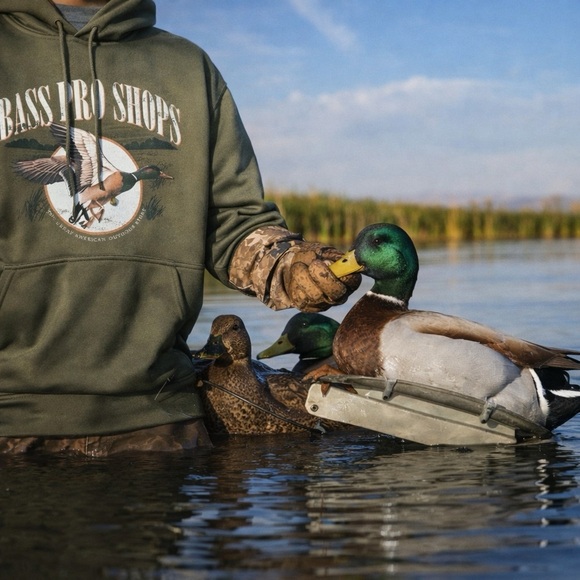 Bass Pro Shops Other - Bass Pro Shops Mallard Men’s Large Hoodie NWOT OD Green